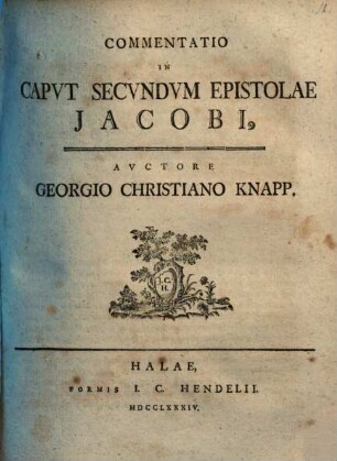 Commentatio in caput secundum Epistolae Jacobi