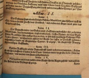 Erschröckliches und gerechtes Urthail Gottes. In Mauritio Dem Römischen Kayser : Tragoediweiß vorgestellt Von dem Churfürstlichen Gymnasio der Societet Jesu. Zu Amberg den 6. Septembris Anno 1662 ; [Perioche, Amberg, 1662]