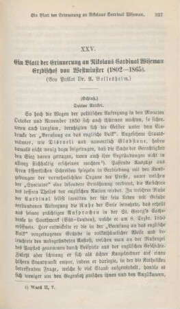 327-348 Ein Blatt der Erinnerung an Nikolaus Cardinal Wiseman, Erzbischof von Westminster (1802-1865) : III.
