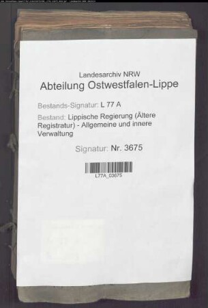 Abdruck von Auszügen aus den Landesverordnungen (Auszug aus den lippischen Landesgesetzen)