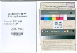 Entnazifizierung Alfons Dhein , geb. 11.08.1897 (Techniker)