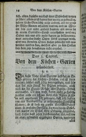 Das 3. Capitel. Von dem Küchen-Garten insonderheit.