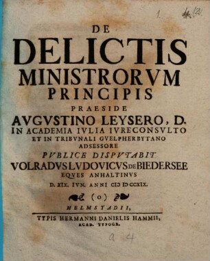 De delictis ministrorum principis