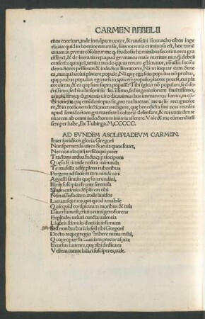 Ad Eundem Asclepiadeum Carmen.