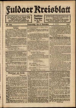 Ausgabe vom Donnerstag, den 13. November 1919.