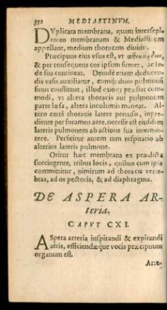 De Aspera Arteria. Caput CXI. - De Notis Temperamenti cordis. Caput CXVI.