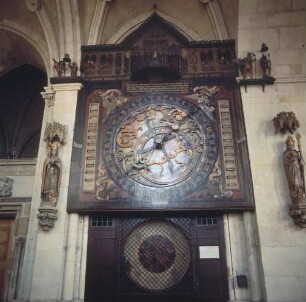 Münster, astronomische Uhr : Münster. St. Paulus-Dom. Blick auf die astronomische Uhr im Chorumgang