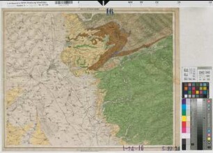 Rheinprovinz Westfalen (Provinz) geologische Karte der Rheinprovinz und der Provinz Westfalen auf Grundlage der v. Dechenschen Geologischen Karte und der Königlichen Generalstabs Karte 16. Sektion Düsseldorf