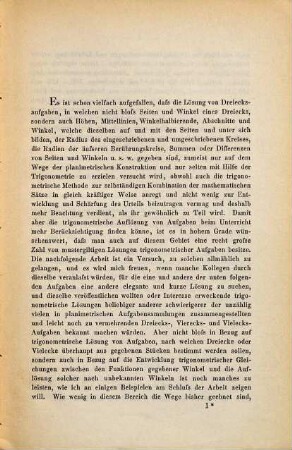 Auflösungen von Aufgaben aus der Trigonometrie, 1