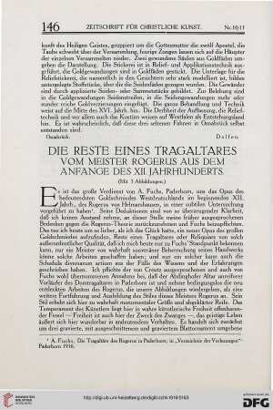 Die Reste eines Tragaltares vom Meister Rogerus aus dem Anfange des XII. Jahrhunderts