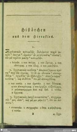 Histörchen aus dem Hierokles