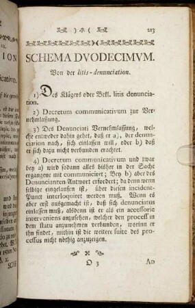 Schema Duodecimum. Von der litis-denunciation.