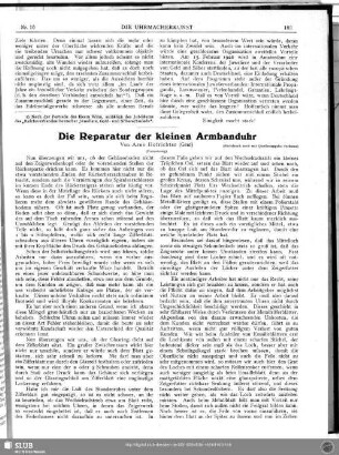 Die Reparatur der kleinen Armbanduhr (Fortsetzung)