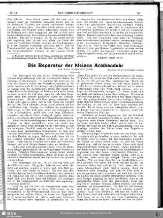 Die Reparatur der kleinen Armbanduhr (Fortsetzung)