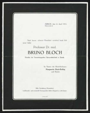 Brief von Marguerite Bloch-Bollag an Gerhart Hauptmann