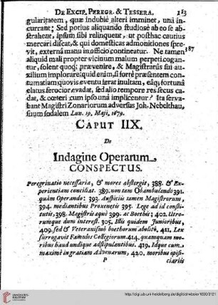 Caput VIII Indagine Operarum
