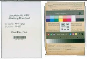 Entnazifizierung Paul Guenther , geb. 31.01.1898 (Kaufmann)