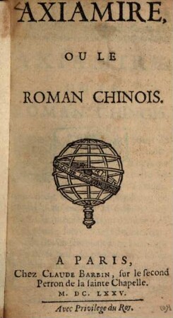 Axiamire, ou le roman chinois