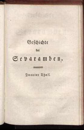 Zweyter Theil: Geschichte der Sevaramben . Zweyter Theil