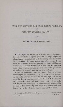 Over het quotient van twee ruimte - vectoren, over een quaternion.