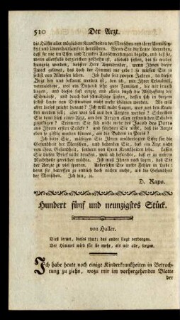 Hundert fünf und neunzigstes Stück