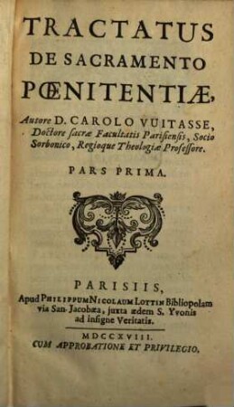 Tractatus de sacramento poenitentiae, 1