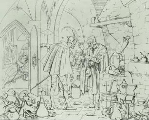Die Erschaffung des Homunculus : Erschaffung Homunculus, Radierung
