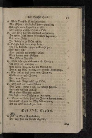 Das XVII. Capitel.