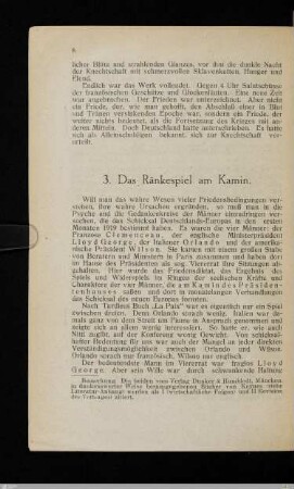 3. Das Ränkespiel am Kamin