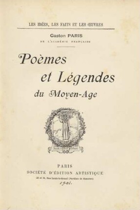 Poèmes et légendes du Moyen-Âge