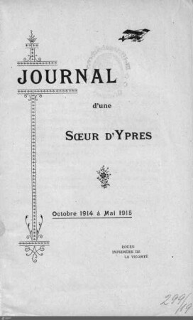 Journal d'une soeur d'Ypres, Octobre 1914 à Mai 1915