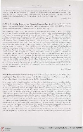 [Rezension von: H. Menzel, Antike Lampen im Römisch-Germanischen Zentralmuseum zu Mainz]