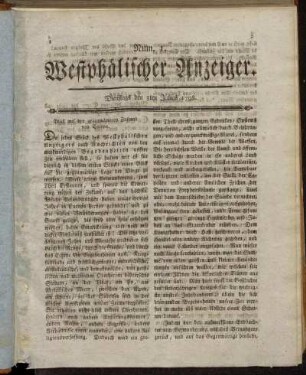 Num. 1. Dienstags den 3ten Julius 1798. Num. 5. Dienstags den 17ten Julius 1798.