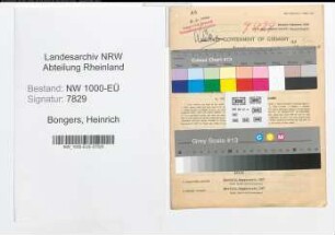 Entnazifizierung Heinrich Bongers, geb. 16.07.1899 (Regierungsinspektor)