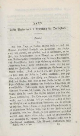 513-538 Kaiser Maximilian's I. Bedeutung für Deutschland : III.