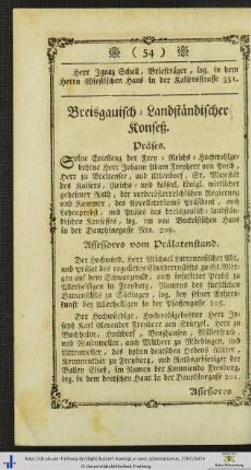 Breisgauisch-Landständischer Konseß.