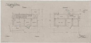Gsaenger, Gustav; Tegernsee (Bayern); Landhaus Dr. Jamin - Plan Nr. 994 ⅓, Bauanlagen (Grundriss Keller,Grundriss EG)