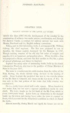 Chapter XXII. Railway surveys in the lower Lao states
