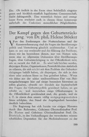 Der Kampf gegen den Geburtenrückgang