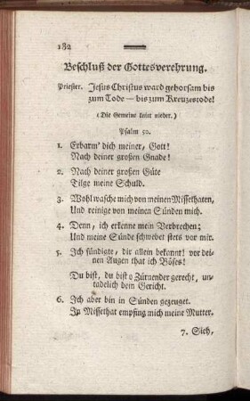 Beschluß der Gottesverehrung.