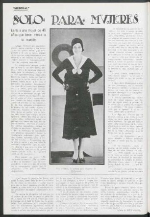 Solo para mujeres : Carta a una mujer de 45 años que tiene miedo a la muerte [y] Kay Francis
