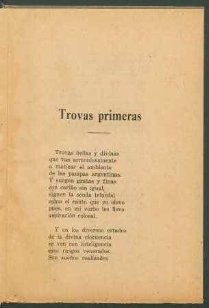 Trovas primeras
