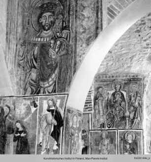 Thronende Madonna mit Kind mit dem Heiligen Petrus und einem Heiligen