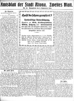 Nummer 36. Zweites Blatt. : Sonnabend, den 6. September 1924