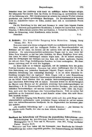 575-576, Handbuch der Erforschung und Fürsorge des jugendlichen Schwachsinns unter Berücksichtigung der psychologischen Sonderzustände im Jugendalter. 1911