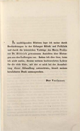 Ueber die Blutungen aus den Luftwegen : Inaugural-Abhandlung ...
