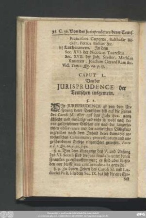 Caput L. Von der Iurisprudence der Teutschen insgemein.