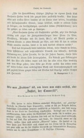 339-352 Wie man "Probleme" löst, von denen man nichts versteht, oder "Dahiel, der Convertit" : ein Roman in drei Bänden von Richard Voß