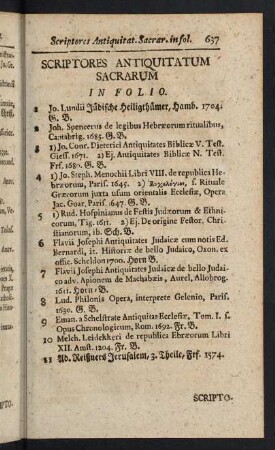 637-644, Scriptores Antiquitatum Sacrarum