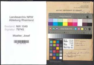 Entnazifizierung Josef Mueller , geb. 03.05.1908 (Fleischbeschauer)